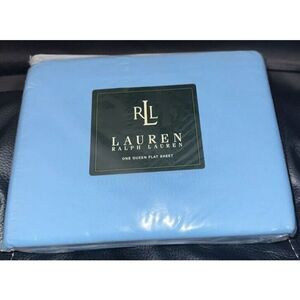 Vintage Hard To Find‎ LAUREN Ralph Lauren Solids SURF BLUE Twin Flat Sheet NEW!